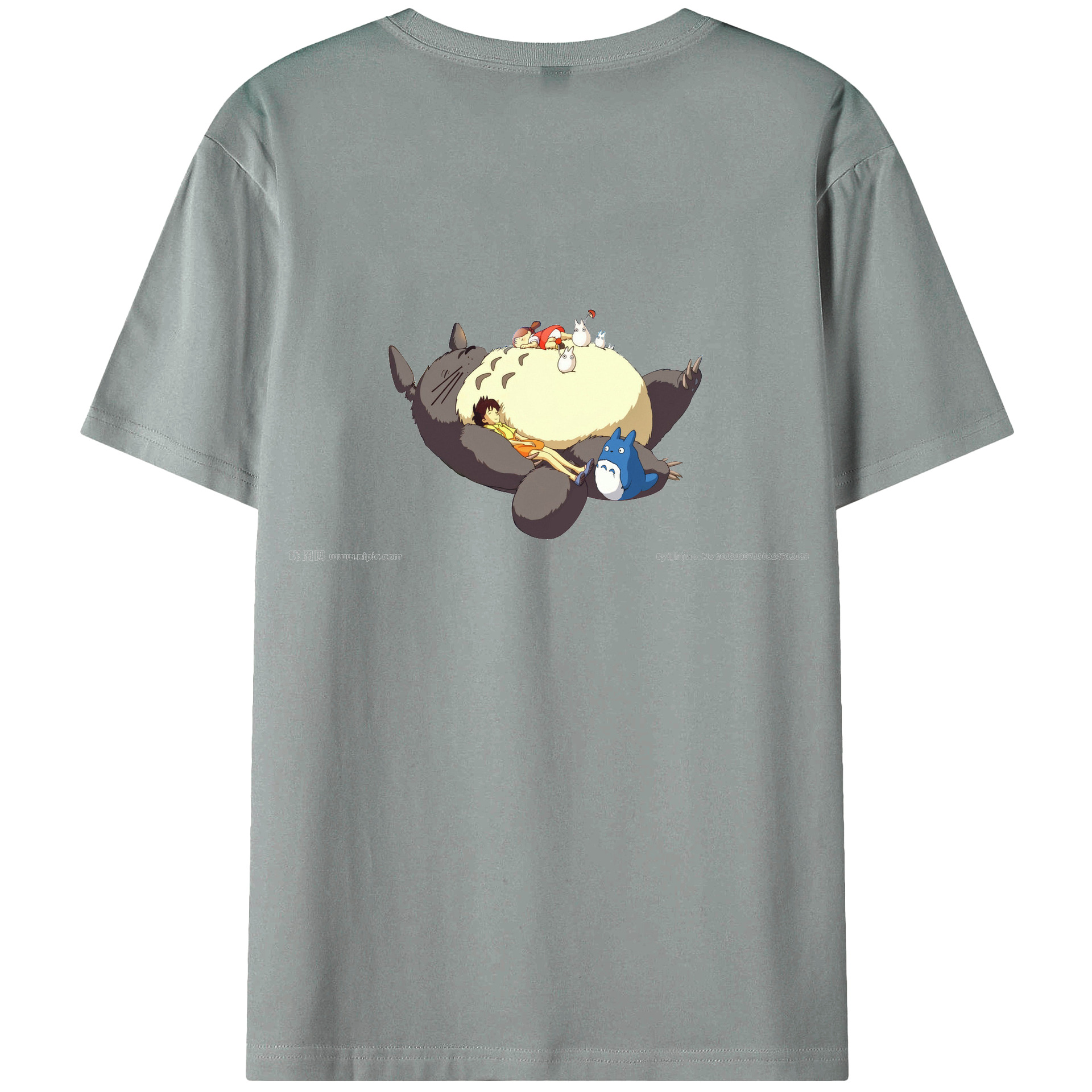（画像用） となりのトトロ 草壁メイ 草壁サツキ My Neighbor Totoro Satsuki Kusakabe Mei Kusakabe 綿100％ メンズ半袖Tシャツ（バックプリント） 通気性